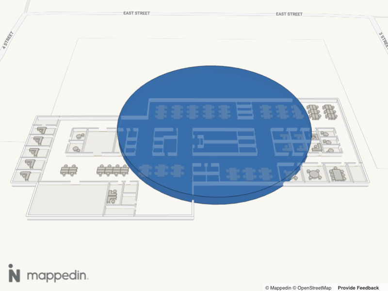 Map with a shape drawn on top of it