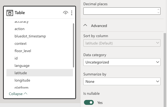 Setting Latitude to Summarize by None