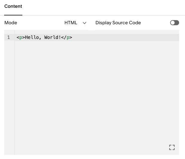 Squarespace default code content