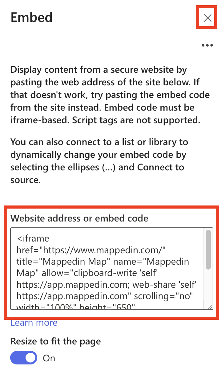 Sharepoint Embed Properties