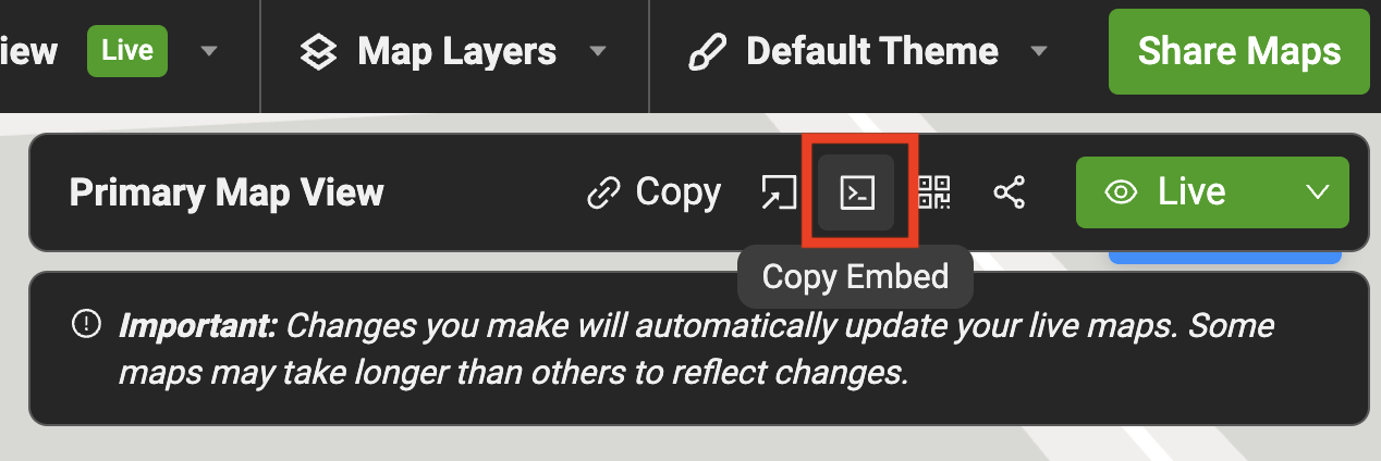 The Copy Embed button