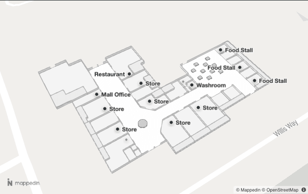 A Mappedin map of a mall.